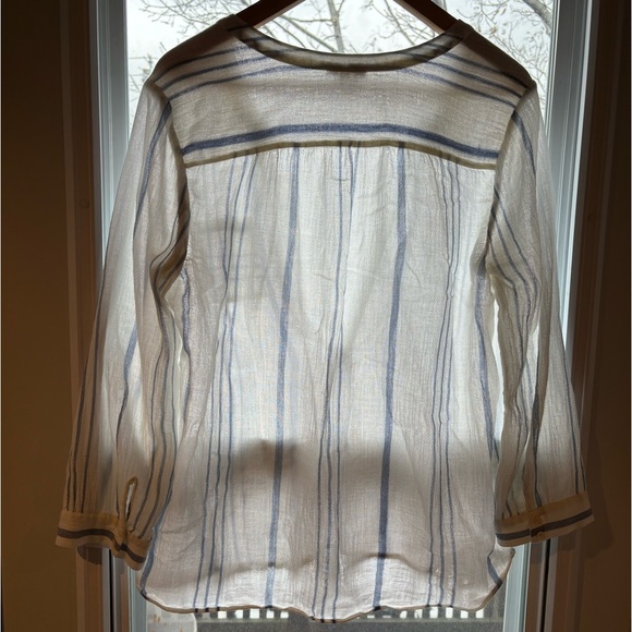 Joie casual beach vibes 100% cotton 3/4 sleeve shirt top Size L - Picture 4 of 9